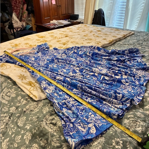 NWOT Lilly Pulitzer Kawai Short Flutter Sleeve Dress * Blue Tang* - Picture 2 of 9